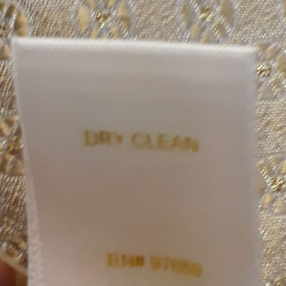 Vintage Cache Polka Dot Jacquard Metallic Gold Mini Pencil Skirt Sz 2 - Picture 10 of 10